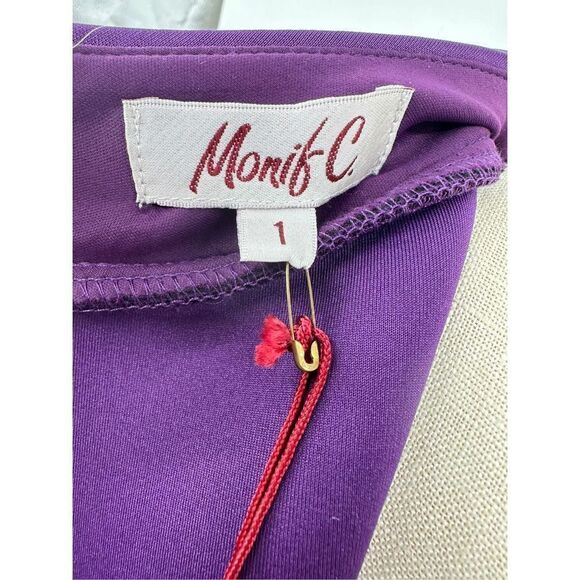 Monif C‎ Jasmine Neoprene Hi Low Dress Purple Size 1 Plus Size - Picture 6 of 9